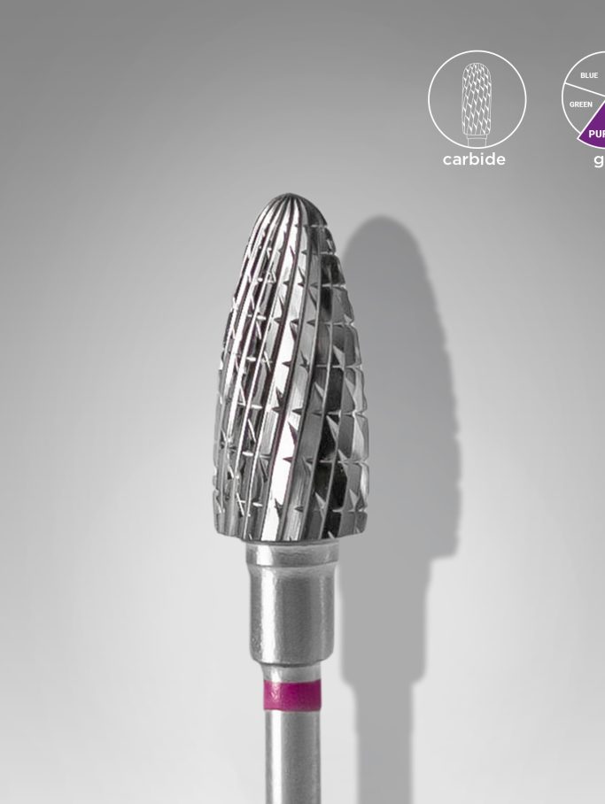 Carbide nail drill bit, “corn” purple, head diameter 6 mm / working part 14 mm